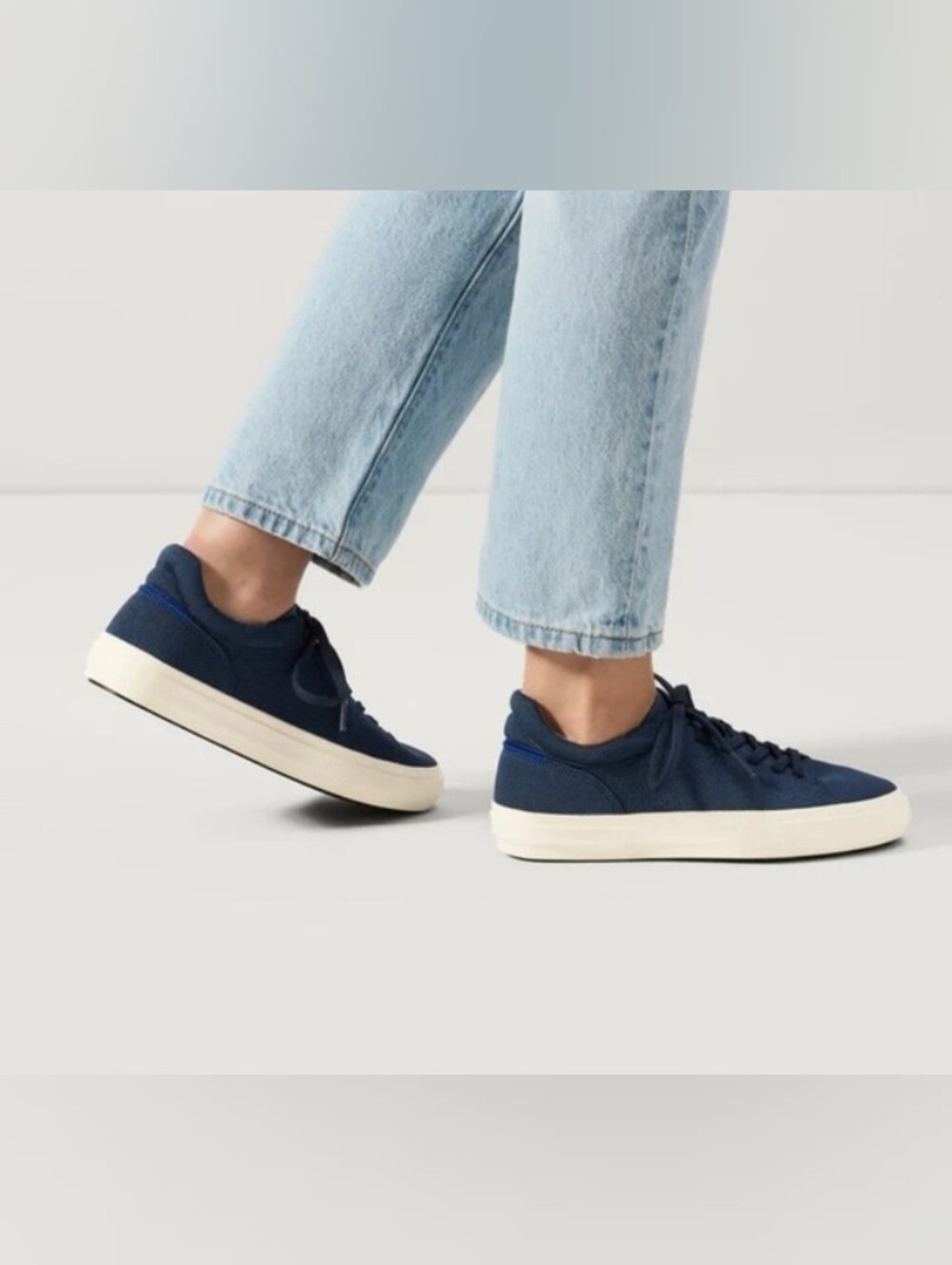 Rothy's The RS01 Sneaker Navy Blue Knit Lace Up Shoes Size 11